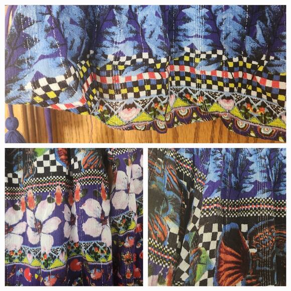 Desigual Off-the-shoulder Blouson Loose Fit Blouse, Elastic Waist, size M - Picture 9 of 11